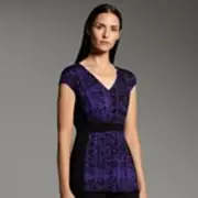 $48 Narciso Rodriguez for DesigNation Floral Shirred Top Purple Paperie XS