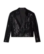 TUX MILITARY JACKET IN SEQUIN SABLÉ FR38 black