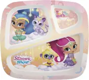 Zak Designs Nick Jr. 3-Section Kids Plate, Shimmer & Shine