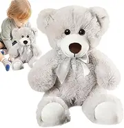 Stuffed Bear Plush - Cute Cartoon Bear Stuffed Figurine Toy | Soft Plush Animal Cuddly Doll for Home Bedroom Nursery Living Room Study Shelf