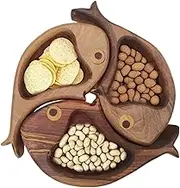 Fish Shaped Appetizer Plate, Charcuterie Boards, Wooden Platter, Decorative Multi-Use Sections, 1 Set 20x20x4cm, Kitchen, Wedding, Picnic, Buffet, Bar Use