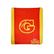 AFL Licensed Polar Fleece Throw Gold Coast Suns