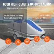 Waterproof Jet Ski Cover 320-342cm Heavy Duty UV Resistant PWC Cover Grey Blue