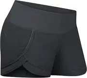 [Athlarel] Womens Ultra Lightweight Running WOD Tennis Workout Yoga Shorts with Mesh Liner & Pocket on Waist Band
