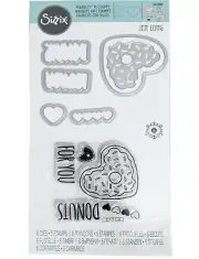 Sizzix Die & Stamp Jen Long Framelits Donuts For You 662680