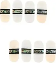 Mobestech 2sets 4pcs Natural Shell Chopstick Holder Chic Spoon Rack Safe Design Present for Friends Family Elegant Dining Accessory 4pcs*2