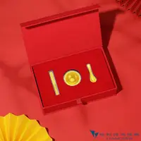 在飛比找蝦皮商城優惠-【良和時尚珠寶】金三寶禮盒 金湯匙 金筷子 金碗 彌月 抓周