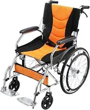 GENKI Mobility Wheelchair 20Inch Folding Lightweight Aluminium Medical Aid Equipment Portable Transport Travel Handbrakes