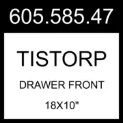 IKEA TISTORP Drawer Front Brown Walnut Effect 18x10" 605.585.47