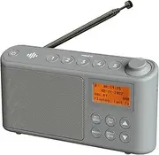DAB/DAB Plus/FM Radio, Small Digital Radio, Portable Battery Operated, Mini Radio Digital Battery & Mains Operated Suitcase Radio, USB Charging Cable (Grey)