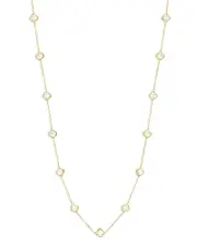 Bloomingdale's Fine Collection Mother of Pearl Clover Station Necklace in 14K Yellow Gold, 20