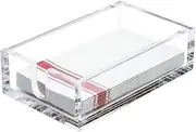 IEEK Acrylic Guest Towel Napkin Holder,Clear Bathroom Paper Hand Towels Storage Tray Modern Buffet Napkin Caddy,Fancy Flat Napkin Holders for Kitchen or Dining Room,9x5.5x2.5 Inch,Pack of 1