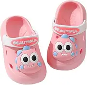 [NEUSOP] Children's Clogs Mules Boys Girls Dinosaur Lightweight Summer Garden Shoes Comfortable Breathable Sandals Non-Slip Beach Slippers, 1 Pink, 24/25 EU