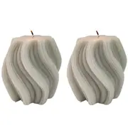 2x Urban Swirl 8cm Vanilla Scented Candle Home Fragrance Tabletop Decor Smoke
