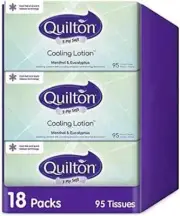 Quilton Cooling Lotion 3 Ply Menthol & Eucalyptus Facial Tissue 95 tissues 18 pa