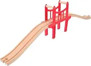 The Train Wooden Accessories Set of Track Bridge Straight Pieces Train Track Connectors for Boys and Girls
