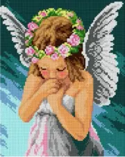Printed Canvas for Cross Stitch Tapestry Gobelin "Angel" 3042