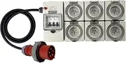 CEEform Power Board 5 Pin 32 Amp Three Phase to 6 x 3 Pin 15 Amp Single Phase Outlet RCBO Protected