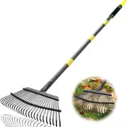 Garden Leaf Rakes, 6FT Rakes for Lawns Heavy Duty 25 Metal Tines 18.5 inch Wi...