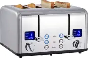 CUSIMAX 4 Slice Toaster, Ultra-Clear LED 4 Slice, Silver Stainless Steel