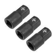 3pcs 3/8" Drive (F) x 1/2" (M) Socket Reducer Adapters, Female to Male, Black