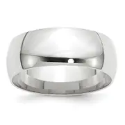 Solid 14K White Gold 8mm Light Weight Comfort Fit Men's/Women's Wedding Band Ring Size 5