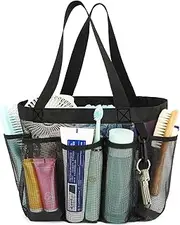 Fammart Mesh Shower Caddy Portable for College Dorm Room Essentials with 7 Upgraded Deeper Pockets, Quick-Dry Large Shower Basket Tote Bag with 2 Handles for Toiletry, Bathroom, Camp, Gym