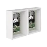 Nicola Spring 5" x 7" White 3D Deep Box Photo Frames - 4" x 6" Mount - Pack of 2