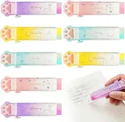 8 Pcs Cat Paw Shaped Cute Eraser - Push Pull Design Retractable Cartoon Pastel Aesthetic Pencil Kawaii Rubber for Kids Students School Office Stationery (Fresh Style)