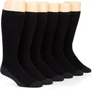 [Hanes] Classics Men's ComfortSoft Crew Socks Black 6-Pack_Black_10-13