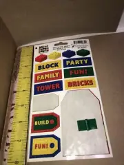MINI BLOCK- LEGOBLOCK- WORDS&PHRASES-STICKER SHEET-9PCS