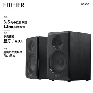 【EDIFIER】R33BT 2.0藍牙喇叭 主動式揚聲器 桌上型音箱 音箱 電腦