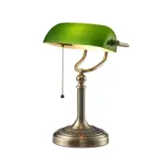 Green Vintage Retro Glass Desk Lamp with Touch Switch, E27 Bulb Base