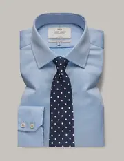Hawes & Curtis Non-Iron Blue Pique Classic Shirt Size: 18" collar, 36" sleeve