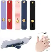 Mizi [5 Pieces Universal Portable Silicone Kickstand Phone Grip Finger Ring Holder Strap Stand for Most All Smartphones - Black/Blue/Pink/Red/Purple
