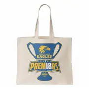 West Coast Eagles AFL 2018 Premiership Canvas Shopping Grocery Reusable Bag Premiers Trophy Design