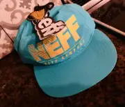 VINTAGE NWOT TURQUOISE BLUE + YELLOW NEFF ADJUSTABLE HAT CAP