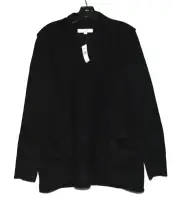 Ann Taylor Loft Black Shawl Collar Open Front Womens Sweater Size S NWT