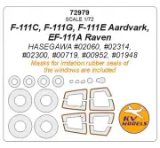 KV 1/72 F-111C/G/E Aardvark, EF-111A Raven Masking for Hasegawa