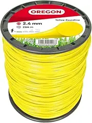 Oregon Yellow Round Strimmer Line Wire for Grass Trimmers and Brushcutters, Professional Grade Nylon, Fits Most Strimmers, 2.4 mm x 264 m (69-365-Y)
