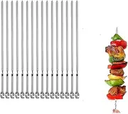 Metal Skewers for Grilling,Kabob Skewers,Flat BBQ Barbecue Skewer,Grilling Skewers Set,Reusable BBQ Sticks(14" skewers(16 Pack))