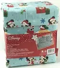 Disney Christmas Mickey Minnie Mouse Twin Flannel Sheet Set - 3 Pieces