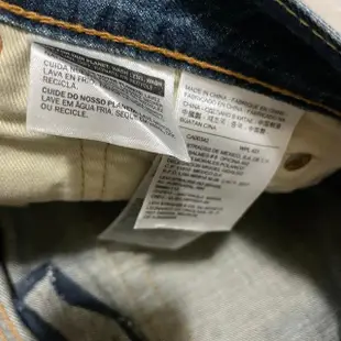 Levis levi's 513 08513-0500 W31 L34 深藍色合身刷色小破壞牛仔褲 504 522