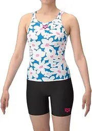 [arena] Swimwear Fitness Separates (Middle Leg, Insertion Pad), Women's, Blue x Black (BLBK)