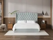 My Style Winged Headboard & Slimline Base - King / Duckegg / Gas Lift Base