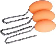 HGDTYRI BDSM Silicone Anal Plug with Metal Chain Anal Ball Anal Beads Anal Dildos G-Spot Anal Vagina Masturbation Women Men Sex Toys(Orange,L)
