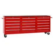 Tool Trolley with 15 Drawers Steel Red
