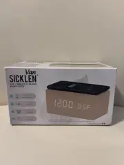Van Sicklen 2-in-1 Wireless Charging Alarm Clock with Thermometer, USB Port (D)