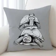 Funny Looking Turtle Couple Cushion Cover