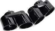 Compatible For BMW X5 X6 X7 Quad Tip 2020 To 2024 G05 G06 G07 Muffler Carbon Fiber Exhaust Tip Nozzle Exhaust Head(Black A)